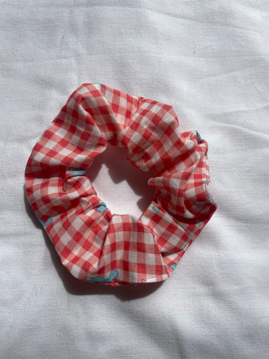 Chouchou Vichy rouge à noeuds